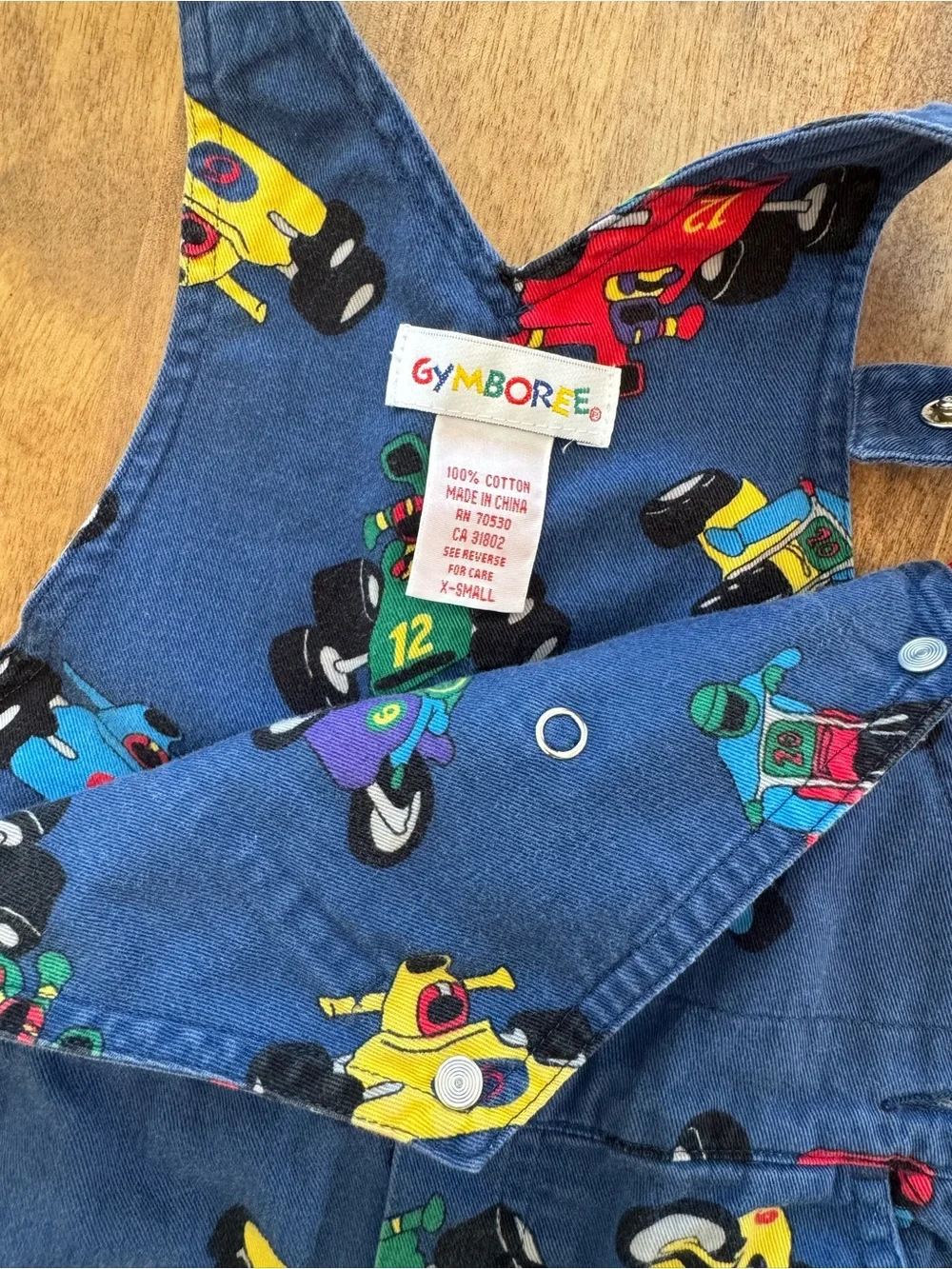 Gymboree Navy Blue Race Car Print Overalls